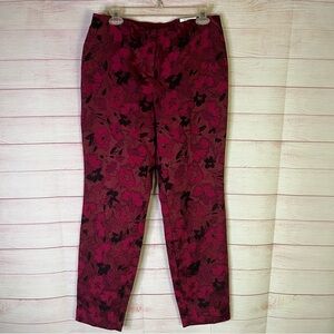 Alfani NWT Floral Art Blossom 2‎ Slim Leg Elastic Comfort Waist Pants Size 10